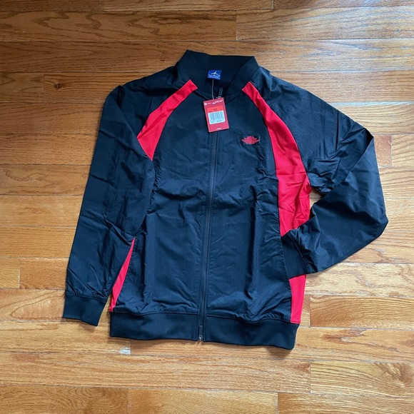 Air Jordan black/red Muscle Jacket bred banned blue label Nike size large L NWT - Picture 4 of 5